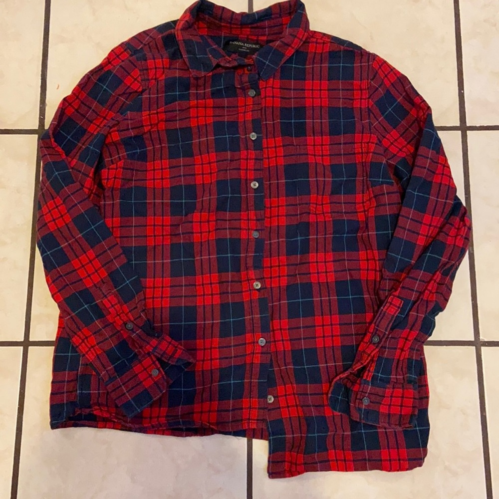 red plaid shirt